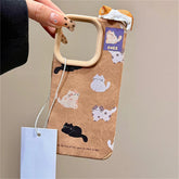 Cat Leather Winter Phone Case